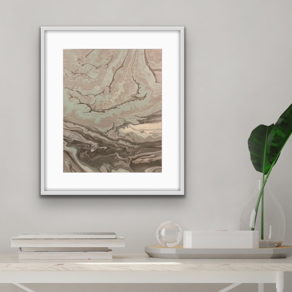 16 x 20 original signed fluid acrylic abstract painting